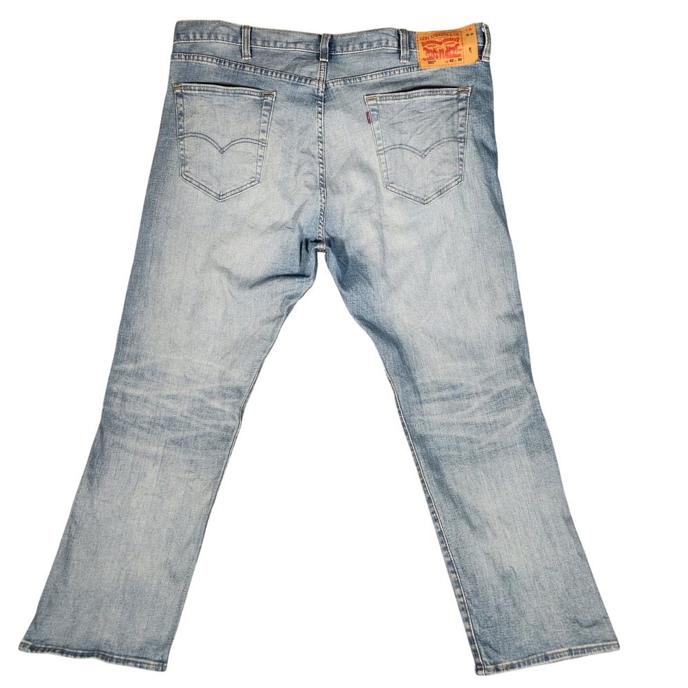 Levi's 501 Original Fit Jeans Mens 42x30 Light Wash Excellent Button Fly Denim - Picture 10 of 13